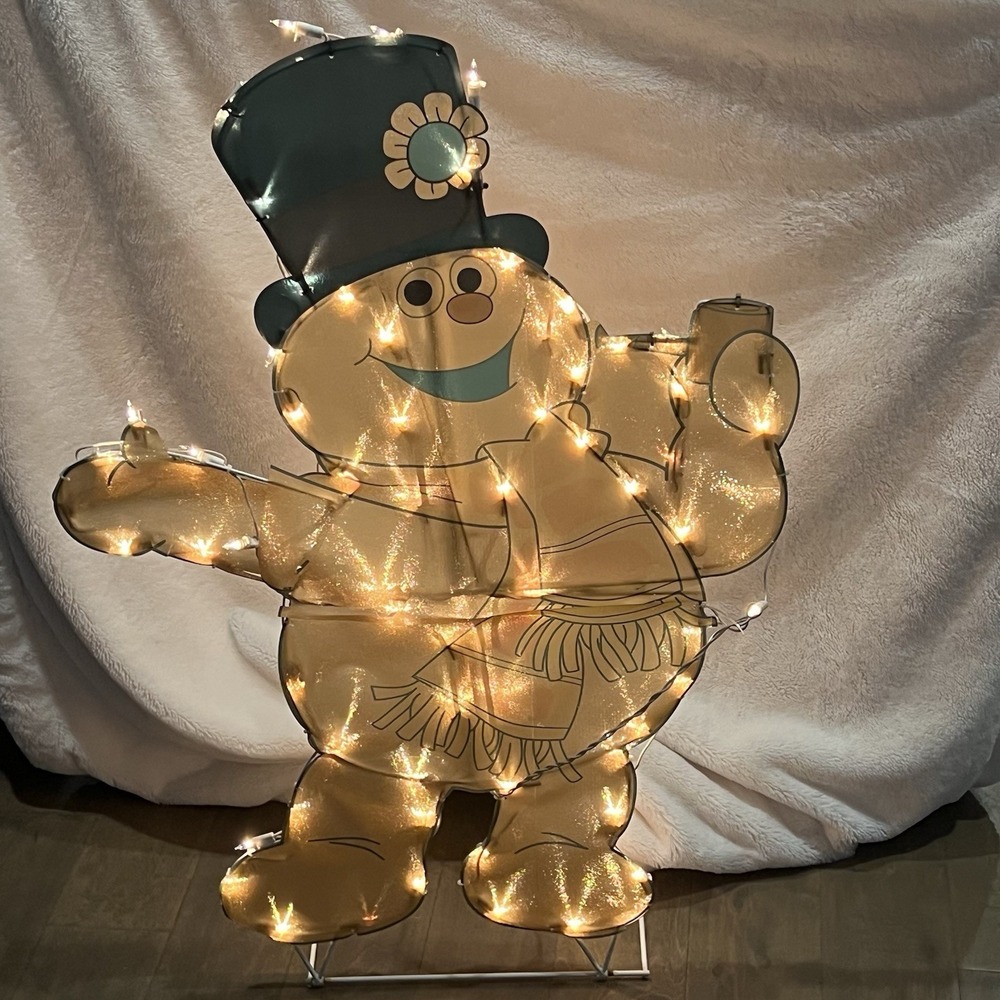 Vintage Frosty the Snowman Lighted Sculpture Christmas Lights Holiday Decoration